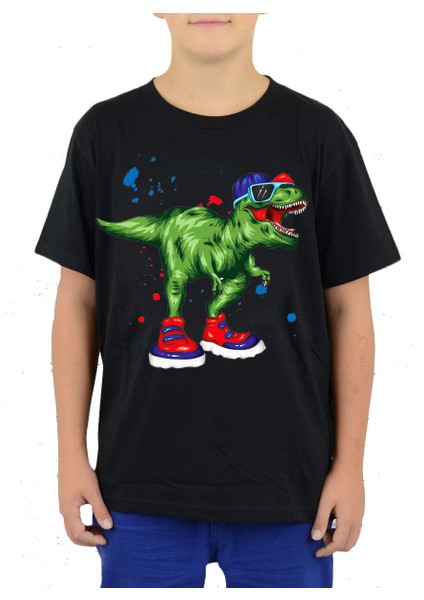 Cool Dinozor Çocuk Tişört Siyah Unisex fiyatları