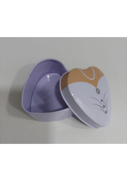 Metal Kalp Şeklinde Küçük Aksesuar Kutu 7 x 3 cm fiyatları