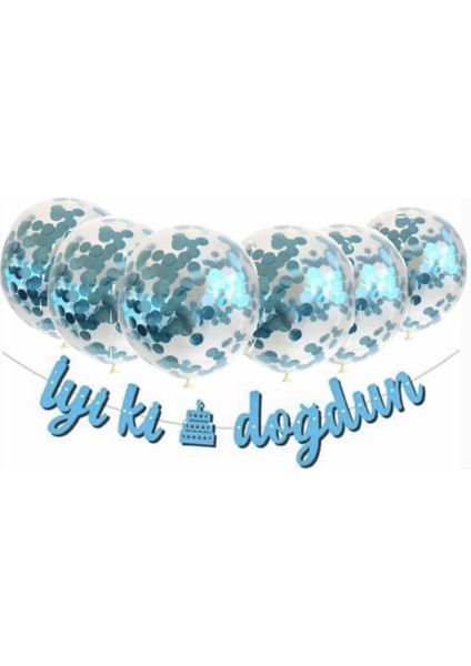 Metalize Mavi Iyi Ki Doğdun Banner Set