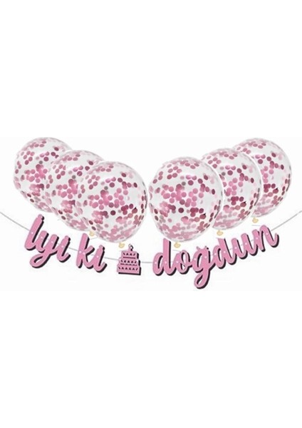 Metalize Pembe Iyi Ki Doğdun Banner Set