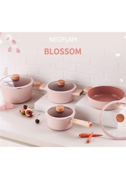 Blossom Cam Kapaklı Alüminyum Döküm Tencere Derin 24 cm