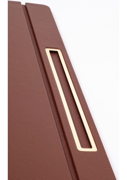 Deri Kapaklı Masa Sümeni Taba Gold Detaylı 50X35CM fiyatları