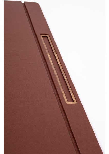 Deri Kapaklı Masa Sümeni Taba Ahşap Detaylı 50X35CM fiyatları