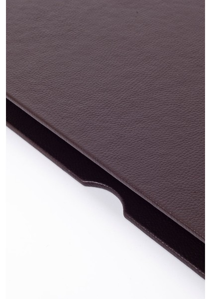 Deri Kapaklı Masa Sümeni Kahve Krom Detaylı 50X35CM modelleri