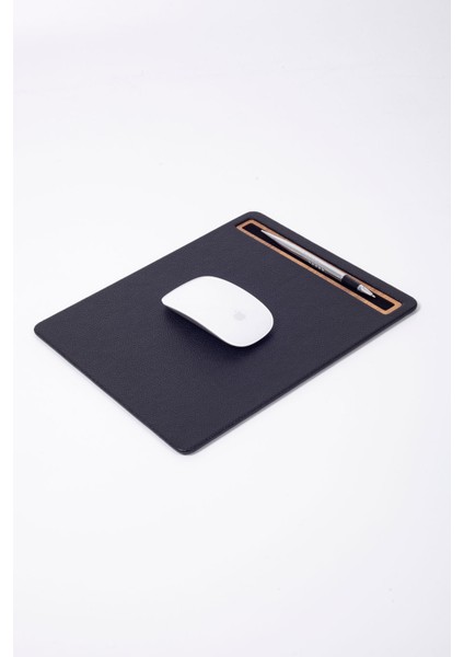 Deri Mousepad Siyah Ahşap Detaylı modelleri