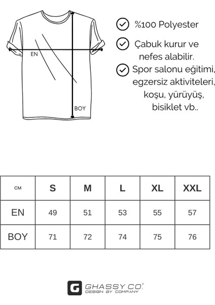 Ghassy Co. Erkek Nem Emici Hızlı Kuruma Atletik Teknik Performans T-Shirt