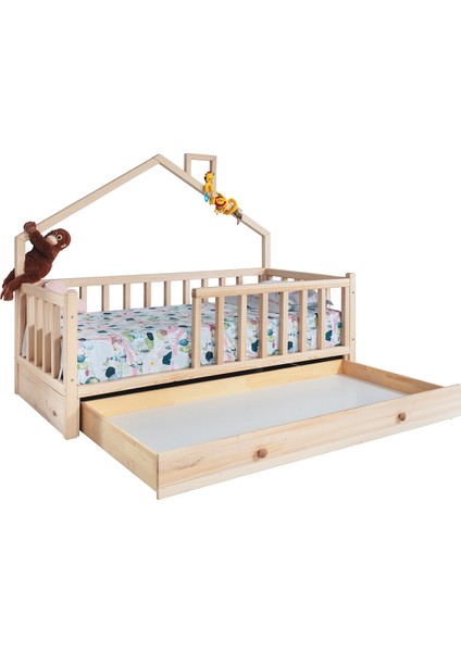 Doğal Ladin Montessori Karyola, Nil Yavrulu Montessori Yatak + 1 Adet Comfort Yatak fırsatları