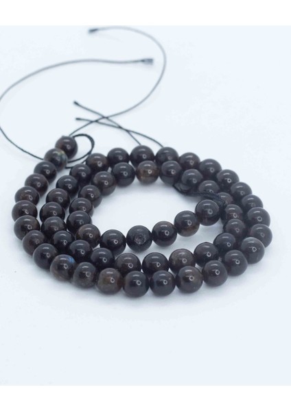 Siyah Labradorite Taşı Doğaltaş Dizi 6 mm