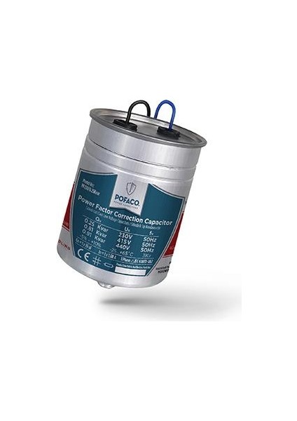 Silindir Monofaze Kondansatör 0,25 Kvar 230V