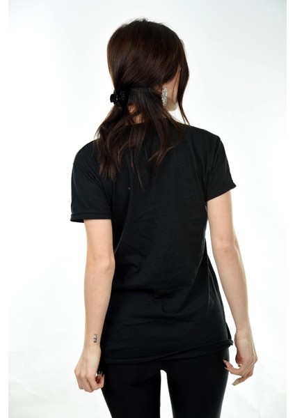 Kadın Basic Bisiklet Yaka Kısa Kollu T-Shirt Tişört Siyah fırsatları