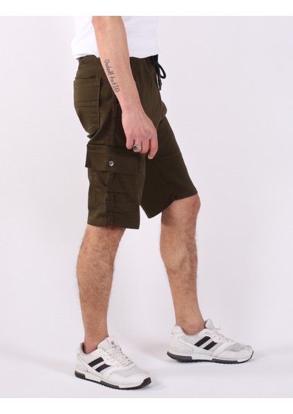 Yanlari Kargo Cepli Gabardin Erkek Şort 7000