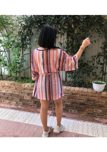 Renkli Missoni Desen Kimono
