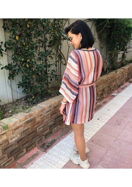 Renkli Missoni Desen Kimono