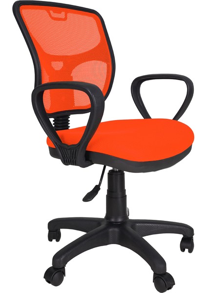 Fileli Bilgisayar Ofis Çalışma Sandalyesi Koltuğu FK1100 Turuncu