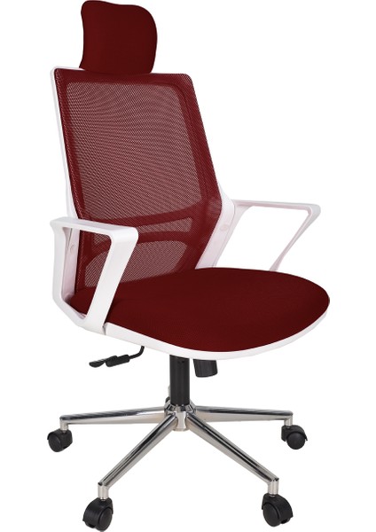 Fileli Şef Bilgisayar Ofis Çalışma Sandalyesi Koltuğu FK1200 Bordo