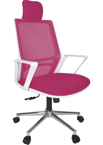 Fileli Şef Bilgisayar Ofis Çalışma Sandalyesi Koltuğu FK1200 Pembe