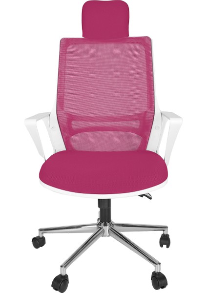 Fileli Şef Bilgisayar Ofis Çalışma Sandalyesi Koltuğu FK1200 Pembe