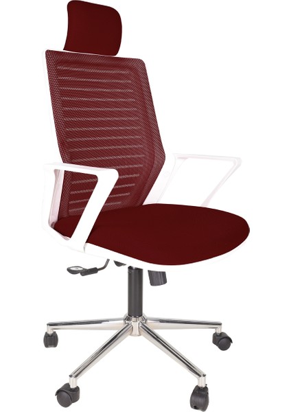 Fileli Şef Bilgisayar Ofis Çalışma Sandalyesi Koltuğu FK1300 Bordo