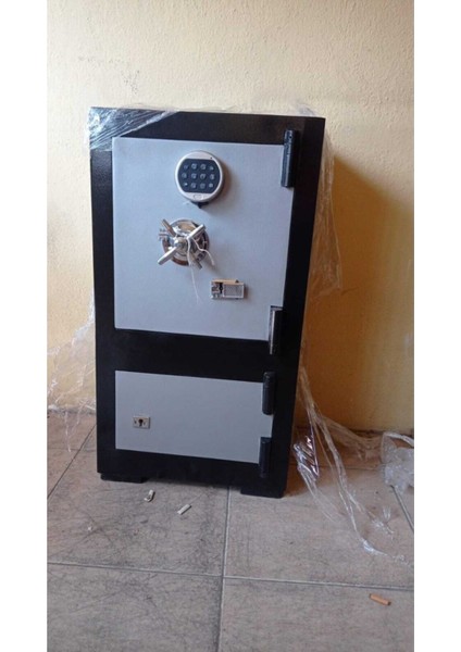 Çelik Para Kasası 85 cm Elektronik Şifreli Siyah Gri Yangına Dayanıklı