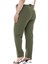 Büyük Beden Dar Paça Nervür Dikişli Paçası Yırtmaçlı Fermuarlı Haki Kadın Pantolon 3