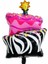 Zebra Desenli Pasta Folyo Balon 1