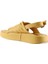 Sarı Deri Kadın Düz Sandalet 4