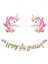 Çiçekli Unicorn Happy Birthday Folyo Balonlu Set 1