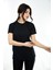 Kadın Basic Bisiklet Yaka Kısa Kollu T-Shirt Tişört Siyah 1