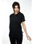 Kadın Basic Bisiklet Yaka Kısa Kollu T-Shirt Tişört Siyah 3