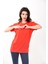 Kadın Basic Bisiklet Yaka Kısa Kollu T-Shirt Tişört Kırmızı 1