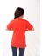 Kadın Basic Bisiklet Yaka Kısa Kollu T-Shirt Tişört Kırmızı 3