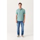 Avva Erkek Su Yeşili %100 Pamuk Serin Tutan Standart Fit Normal Kesim Polo Yaka T-Shirt E001004