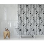 Zethome Tropik Banyo Duş Perdesi 5033 Gri Tek Kanat 1X120X200