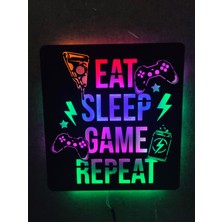 Dekoraven Gamer LED Işıklı Ahşap Tablo