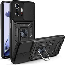 Fibaks Xiaomi Mi 11T Pro Uyumlu Kılıf Kamera Korumalı Sürgülü Yüzüklü Armor Military Tank Zırhlı