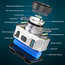 Peak Star 800 Lümen Zoomlu Şarj Göstergeli Cob LED Usb'li Şarjlı Kafa Lambası