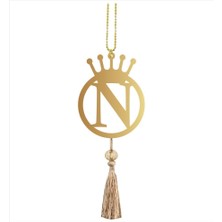 Lizpo Decor Çift Taraflı Ayna N Yazılı Gold Ayna Pleksi Araba Dikiz Aynası Süsü