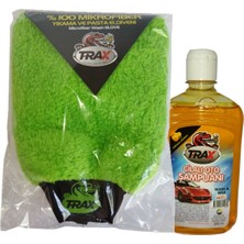 Trax Araba 100% Mikro Fiber Havlu Yıkama Eldiveni + Oto Cilalı Araç Şampuanı 500 ml