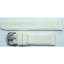 Ezgi Elektronik Lacost Model Silikon Saat Kordonu Beyaz 22MM Slikon Saat Kayışı