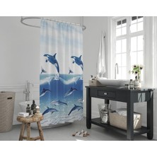 Zethome Banyo Perdesi 1x180x200 Tek Kanat Duş Perdesi Halka Hediyeli Duşakabin Perdesi 9515