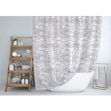Tropik Home Kahverengi Banyo Perdesi-Halkalı Su Geçirmez Duş Perdesi 180X200 C Halkalı Polyester Kumaş Duş Perde