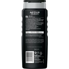 NIVEA MEN Active Clean Duş jeli 500mlx3Adet, Vücut ,Saç ve Yüz