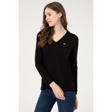 U.S. Polo Assn. Kadın Siyah Triko Kazak 50251912-VR046