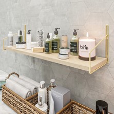 Bino Mutfak Rafı Büyük Boy, Çocuk Odası Duvar Rafı, Çalışma Odası Rafı, Kitaplık Gold