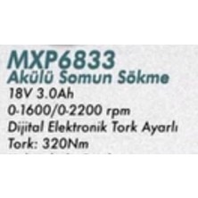 Max Extra MXP6833 Çift Akülü Darbeli Kömürsüz Somun Sıkma 3A 18V