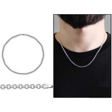 Online Hediye Sepeti 925 Ayar Gümüş 50CM 80 Mikron Doç Erkek Zincir Kolye