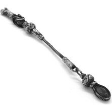 Online Hediye Sepeti Siyah Zirkon Taşlı 1000 Ayar Gümüş Kazaz Püskül