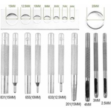Dopar Perçin ve Çıtçıt Için 11 Parça Pres Kalıbı Seti Çelik