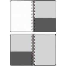 Matt Notebook 20X28 cm A4 Lastikli Spiralli Sert Kapak Not Defteri Kareli