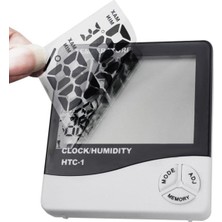 Rucas Termometre Isı Nem Saat Alarm Mini Dijital Termometre Nem Ölçer Oda Sıcaklığı Iç Mekan LCD